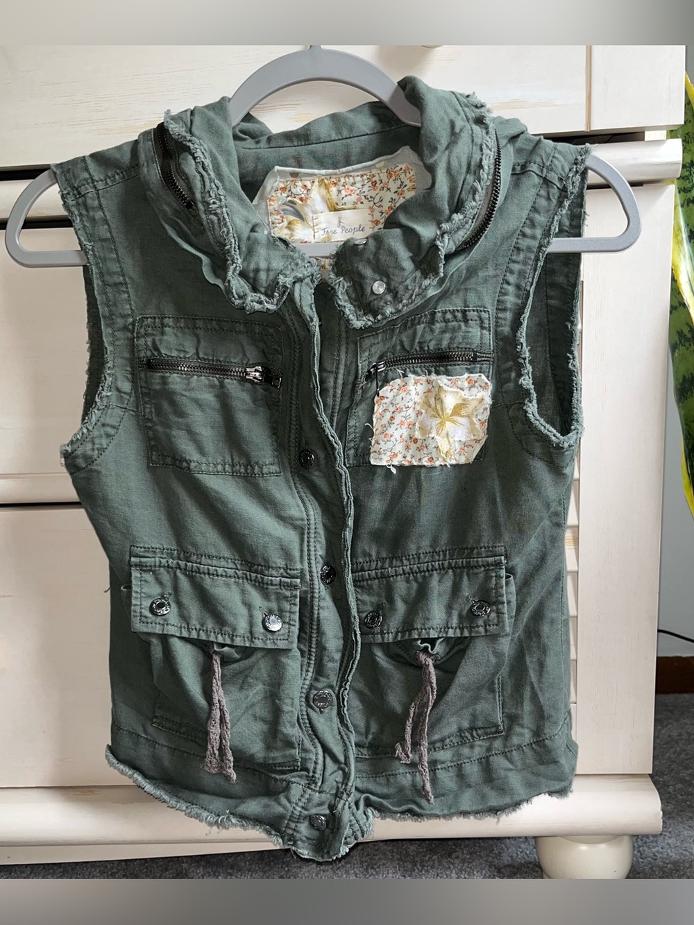 Free People Linen Utility Vest XS